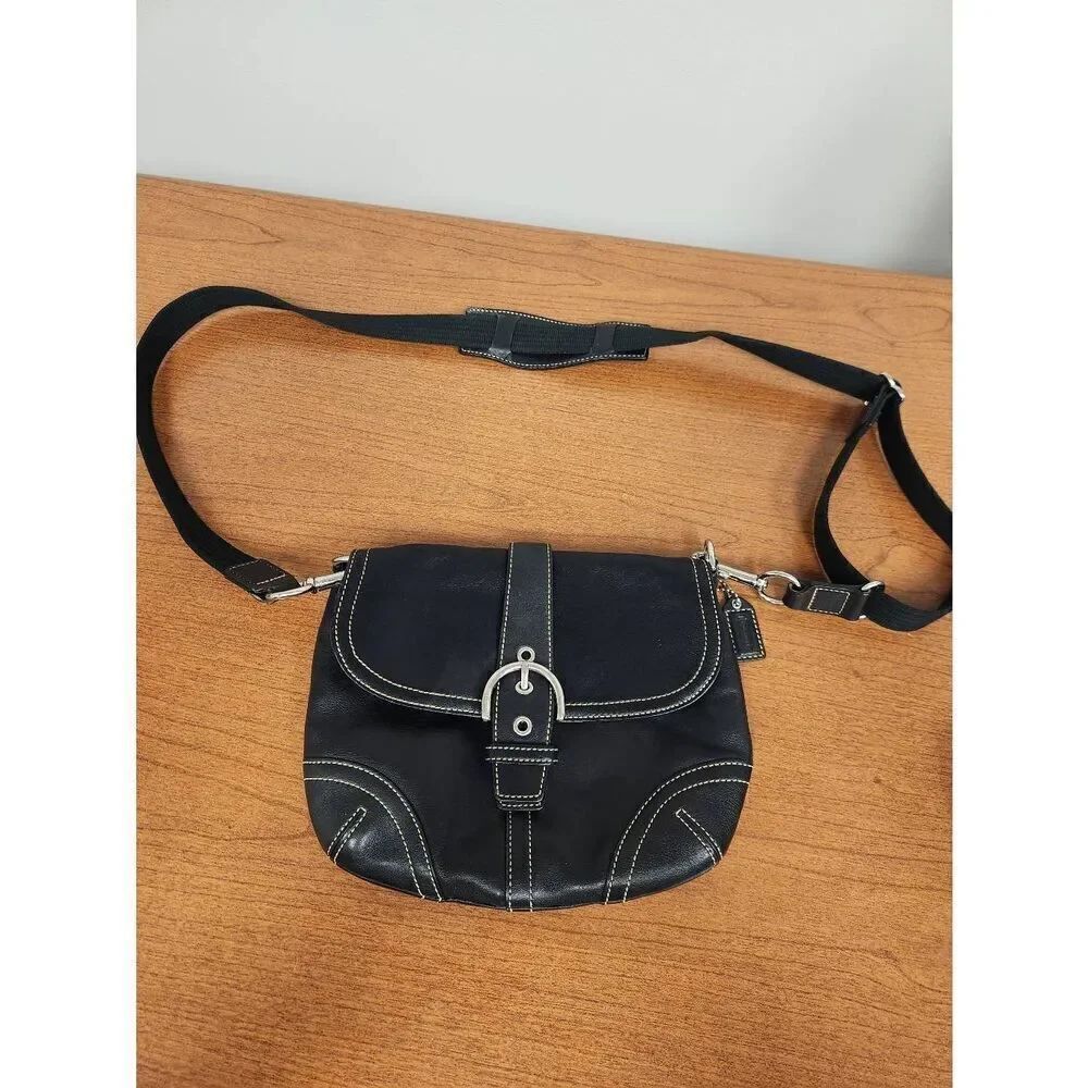 COACH Vintage Soho Soft Black Leather Crossbody bag (PF)